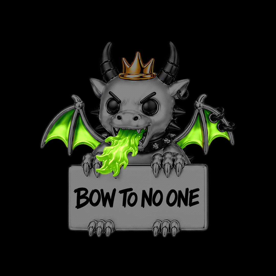 Gnoce Punk Glow‑in‑the‑dark Fearless Dragon Rebel Bead Platinum‑plated Silver Blend_2