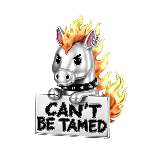Gnoce Punk Glow‑in‑the‑dark Untamed Horse Rebel Bead Charm Platinum‑plated Silver Blend_1
