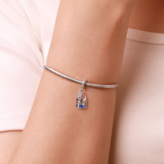 Gnoce Lucky Amulet Ukiyo-e Charm Platinum-plated Silver Blend_2