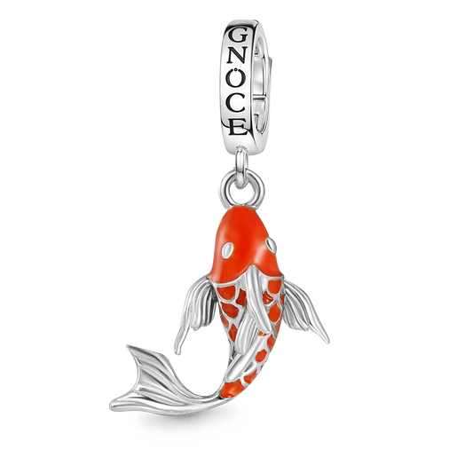 Gnoce Lucky Carp Fish Charm Platinum-plated Silver Blend_1