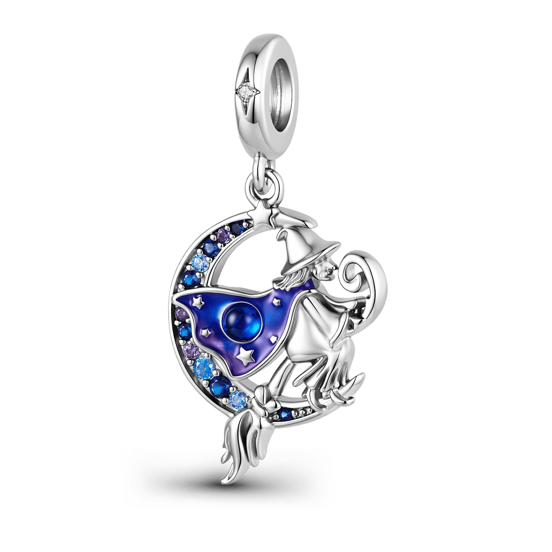 Gnoce Halloween Moon Witch Dangle Charm Lead-free ECO Copper_1