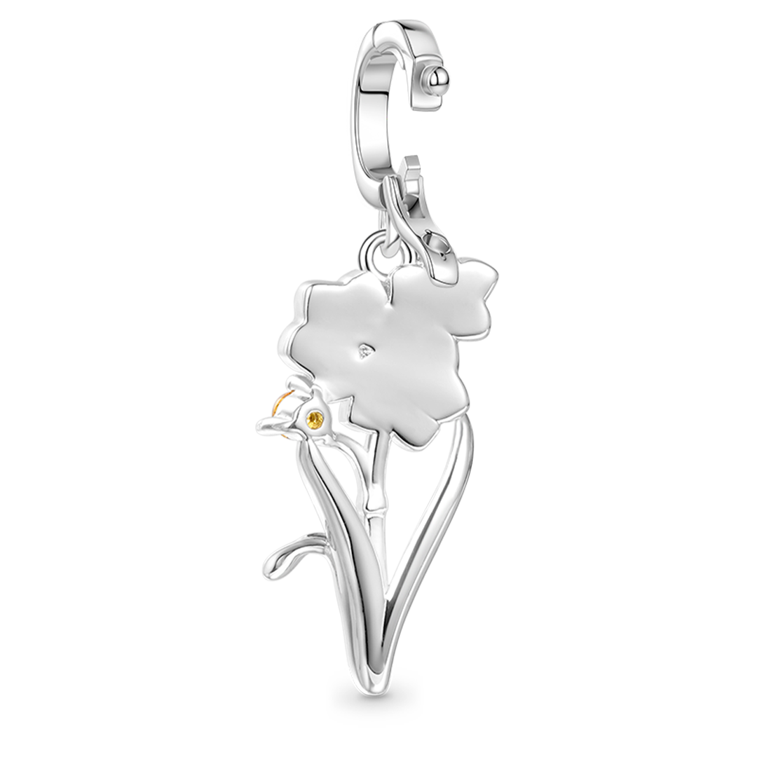Gnoce Dec.Birthday Flower Narcissus Charm Platinum-plated Silver Blend_5