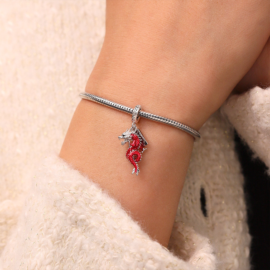 Gnoce Lucky Red Dragon Pendant Dangle Charm_2