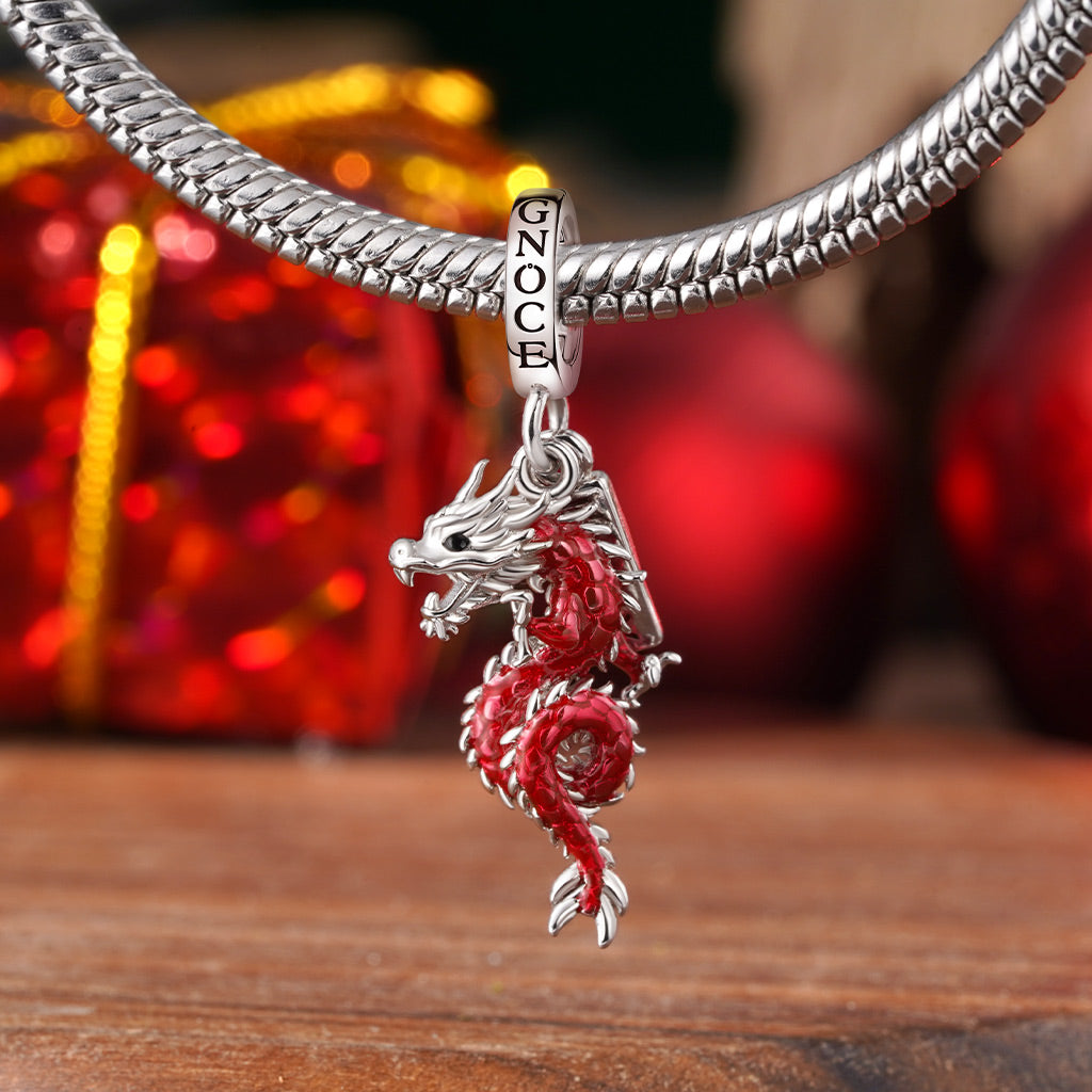 Gnoce Lucky Red Dragon Pendant Dangle Charm_3