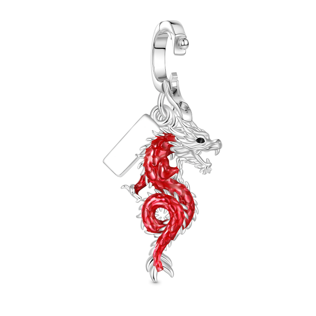 Gnoce Lucky Red Dragon Pendant Dangle Charm_5