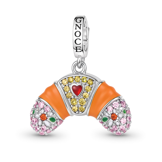 Gnoce Croissant Dangle Charm Platinum-plated Silver Blend_1