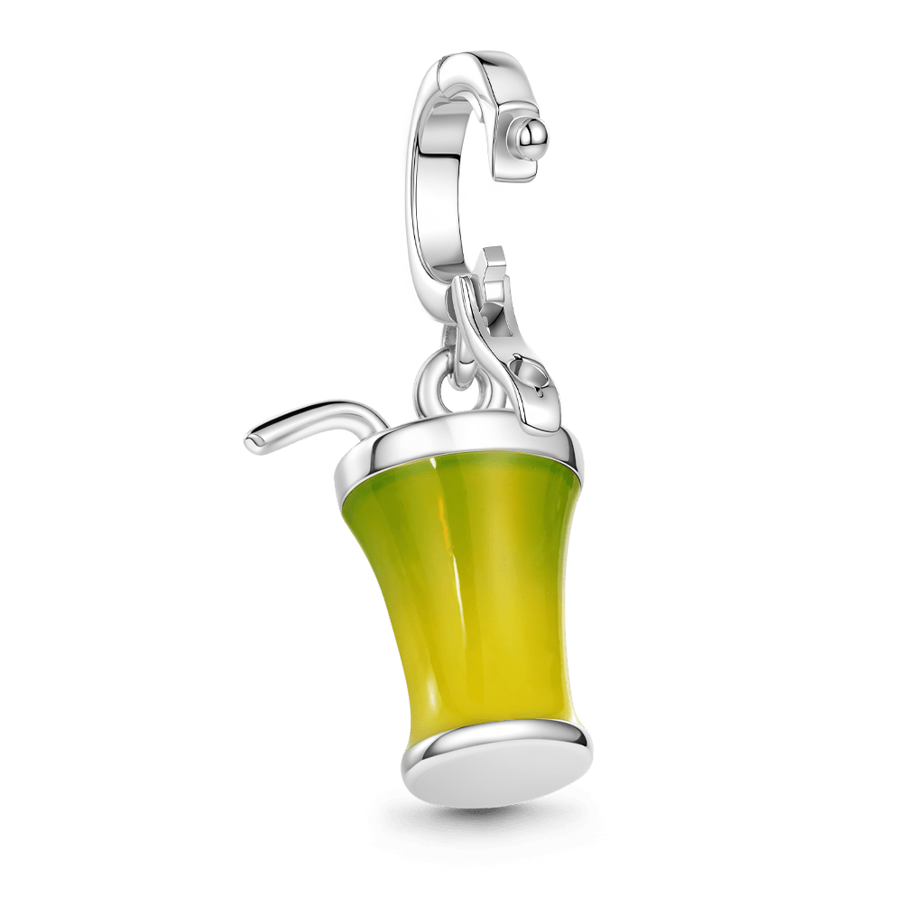 Gnoce Matcha Latte Dangle Charm Platinum-plated Silver Blend_4