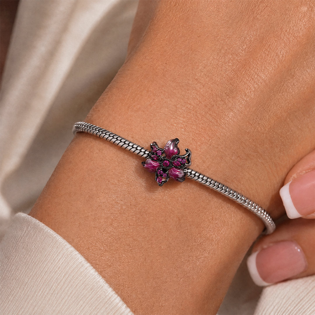 Gnoce Halloween Demon Flower Silicone Stopper Charm 925 Sterling Silver_2