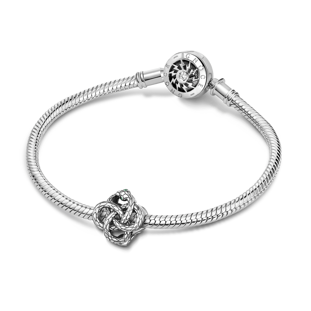 Gnoce Halloween Ouroboros Snake Bead 925 Sterling Silver_3
