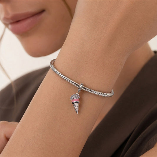 Gnoce Ice Cream Can Open Dangle Charm Platinum-plated Silver Blend_3