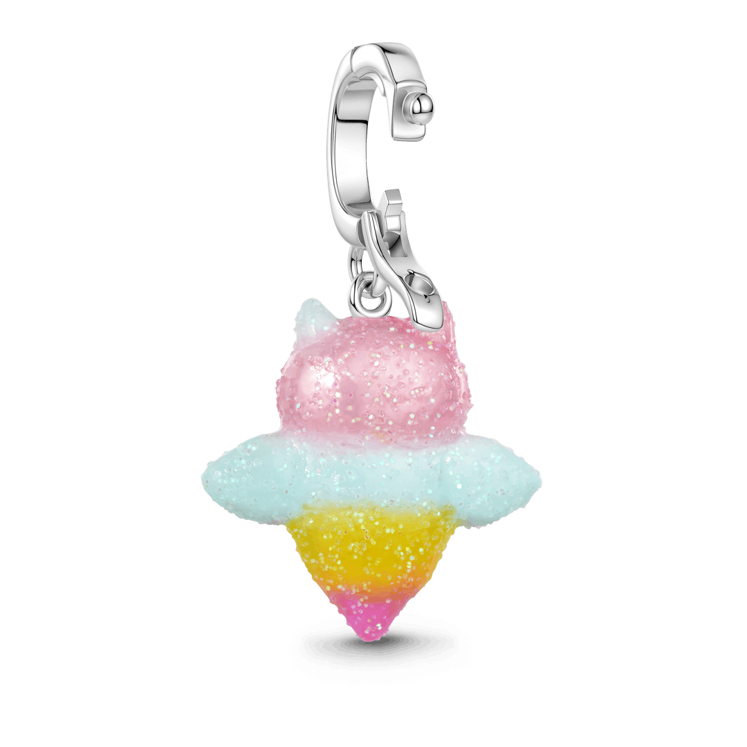 Gnoce Glow-in-the-dark Sea Angel Dangle Charm Platinum-plated Silver Blend_6