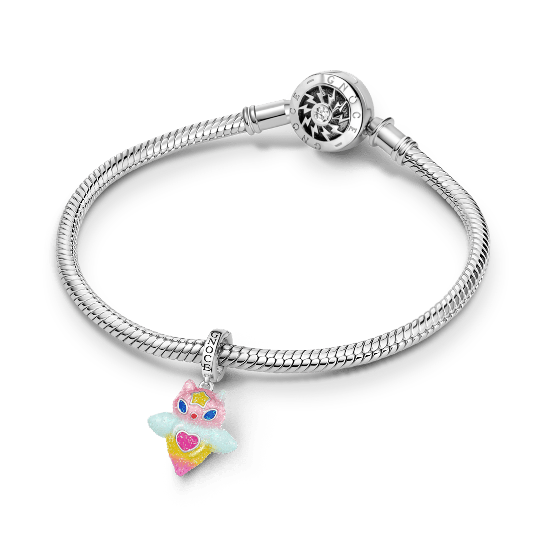 Gnoce Glow-in-the-dark Sea Angel Dangle Charm Platinum-plated Silver Blend_4