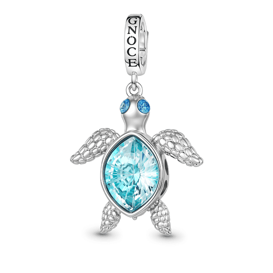 Gnoce Turtle Dangle Charm Platinum-plated Silver Blend_1