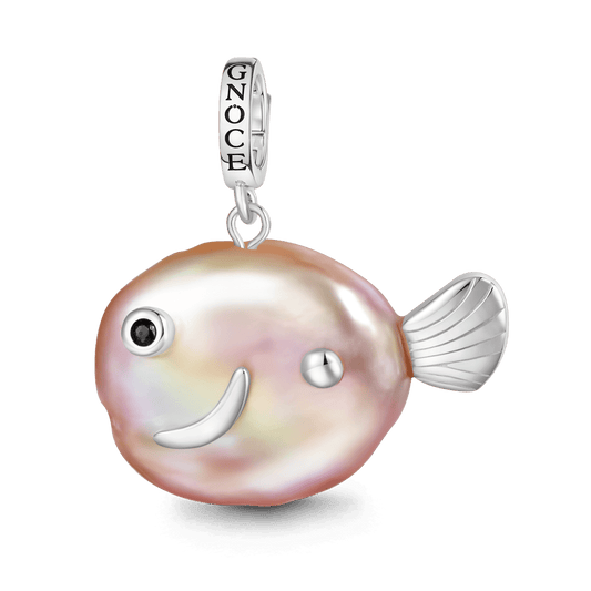 Gnoce Purple Fish Baroque Pearl Silver Charm Platinum-plated Silver Blend_1