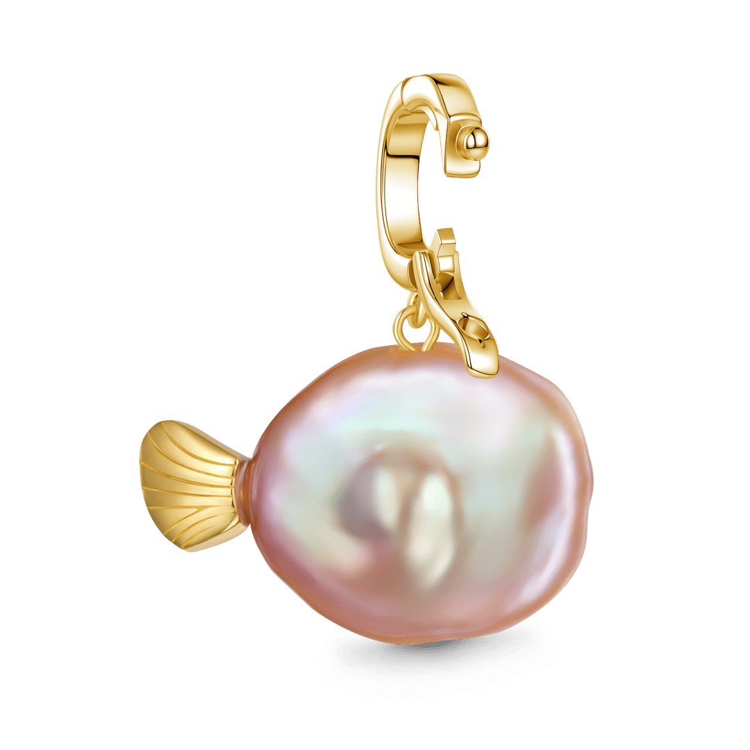 Gnoce Purple Fish Baroque Pearl Charm_5