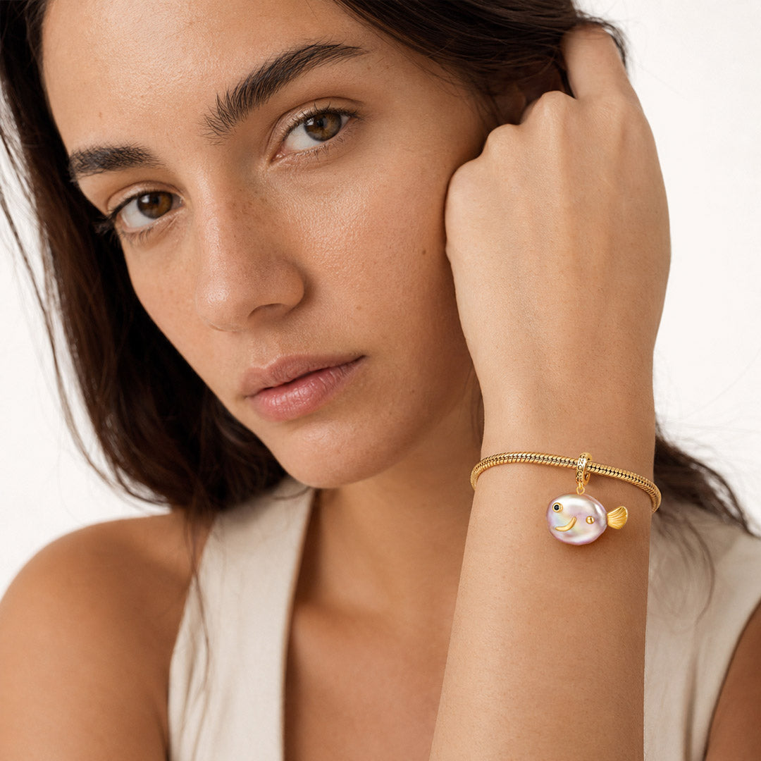 Gnoce Purple Fish Baroque Pearl Charm_4