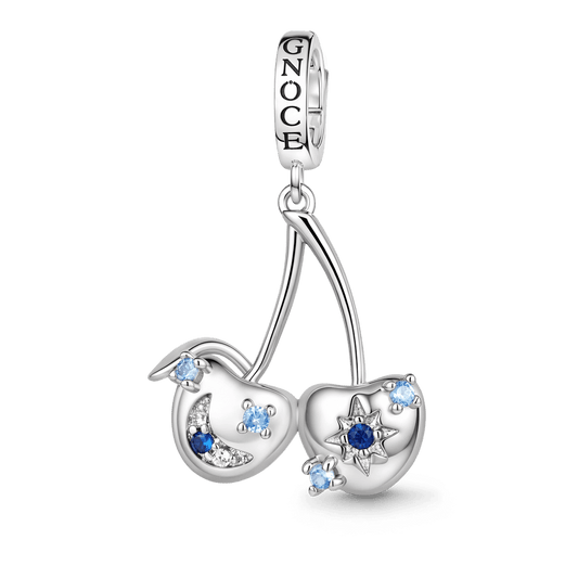 Gnoce Natural Cherry Dangle Charm Platinum-plated Silver Blend_1