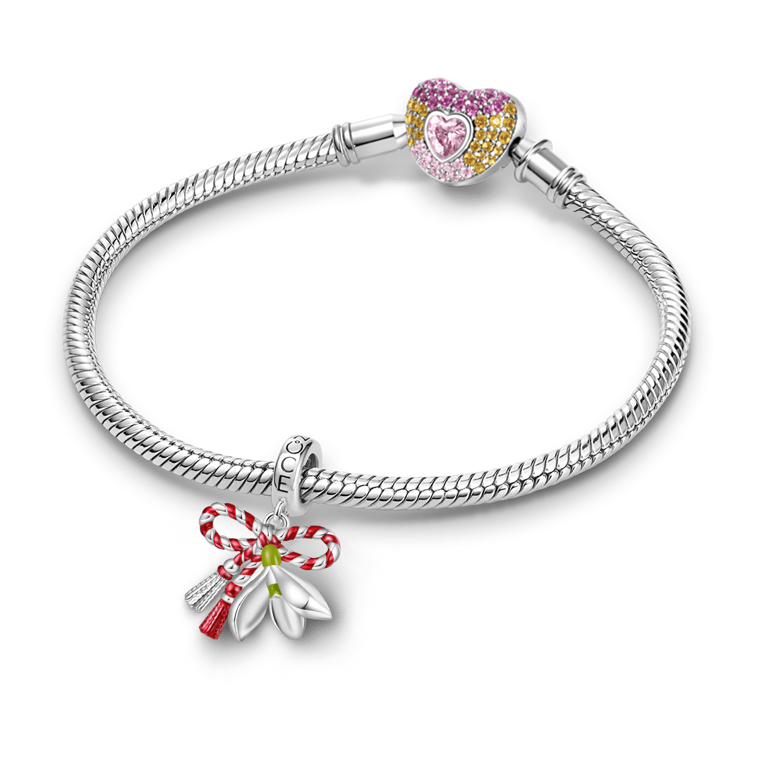 Gnoce March Martisor Flower Lucky Pendant Dangle Charm_3