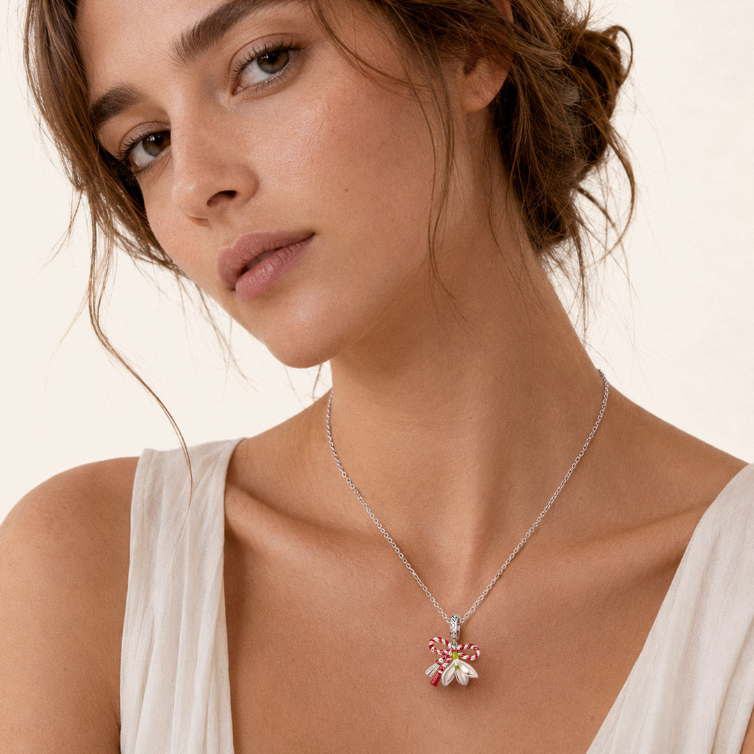 Gnoce March Martisor Flower Lucky Pendant Dangle Charm_4