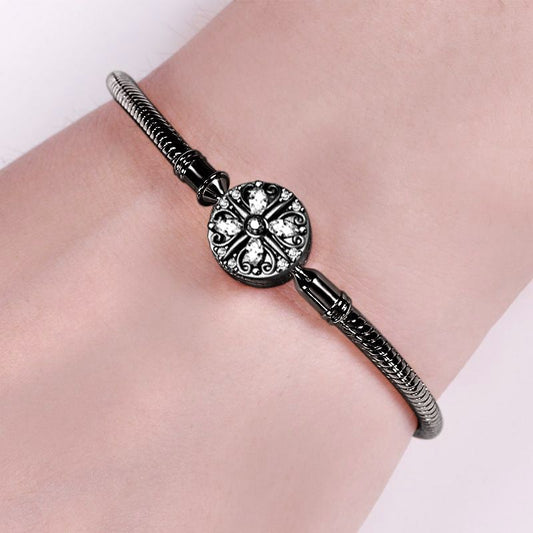 Gnoce Black Four-leaf Clover Bracelet_2
