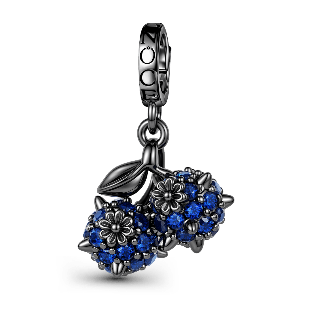 Gnoce Halloween Punk Blueberry Clasp Dangle Charm Platinum-plated Silver Blend_1