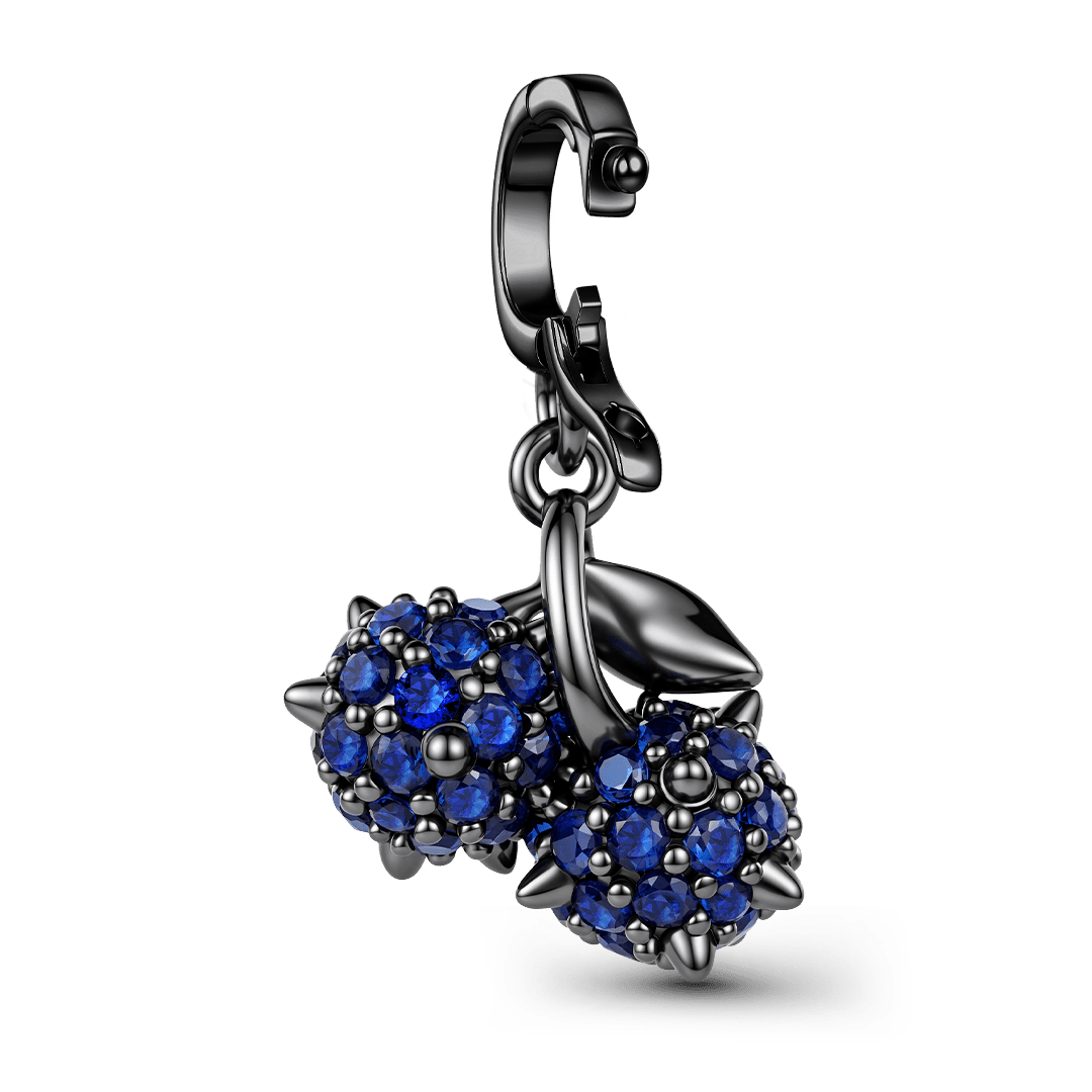 Gnoce Halloween Punk Blueberry Clasp Dangle Charm Platinum-plated Silver Blend_5