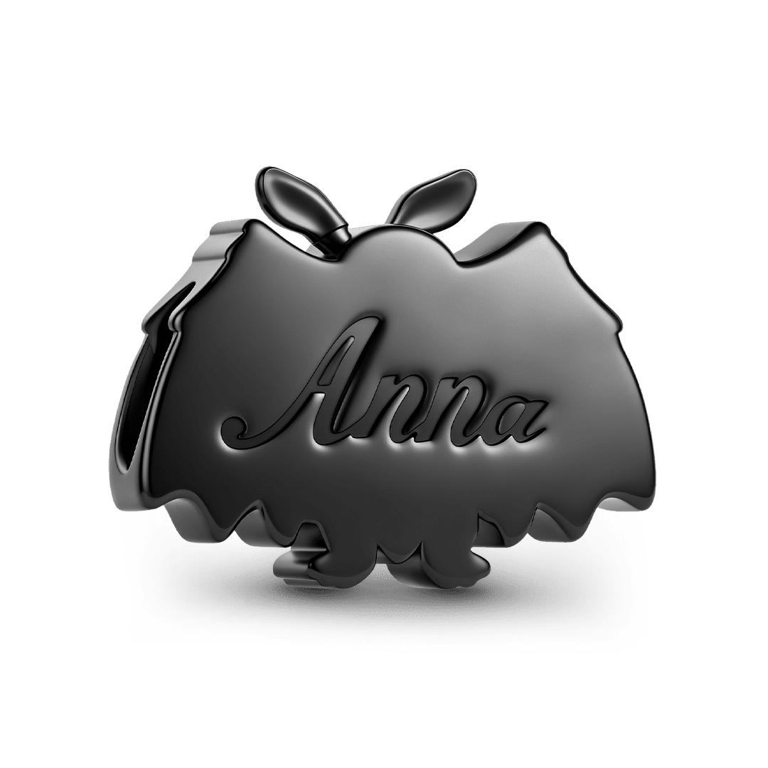 Gnoce Glow-in-the-dark Halloween Mothman Engravable Bead Charm Platinum-plated Silver Blend_7