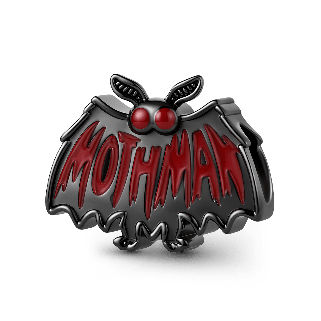 Gnoce Glow-in-the-dark Halloween Mothman Engravable Bead Charm Platinum-plated Silver Blend_2