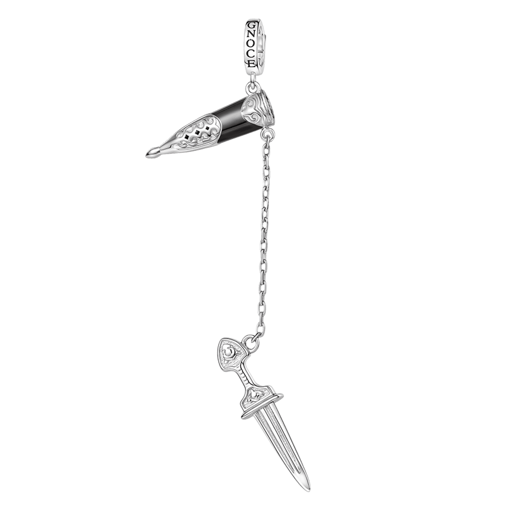 Gnoce Katoptris Dagger Clasp Dangle Charm Platinum-plated Silver Blend_2