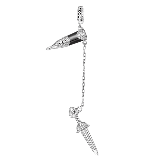 Gnoce Katoptris Dagger Clasp Dangle Charm Platinum-plated Silver Blend_2