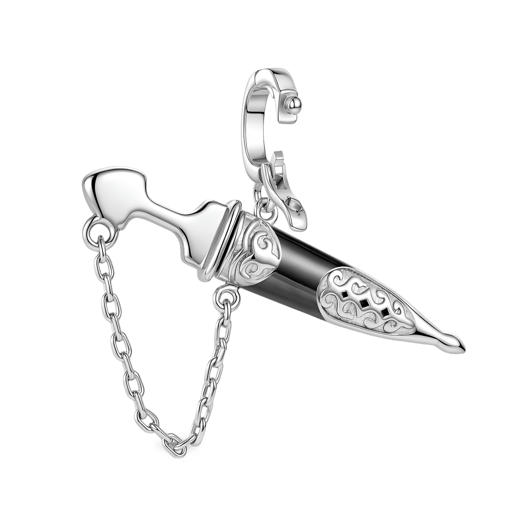Gnoce Katoptris Dagger Clasp Dangle Charm Platinum-plated Silver Blend_7