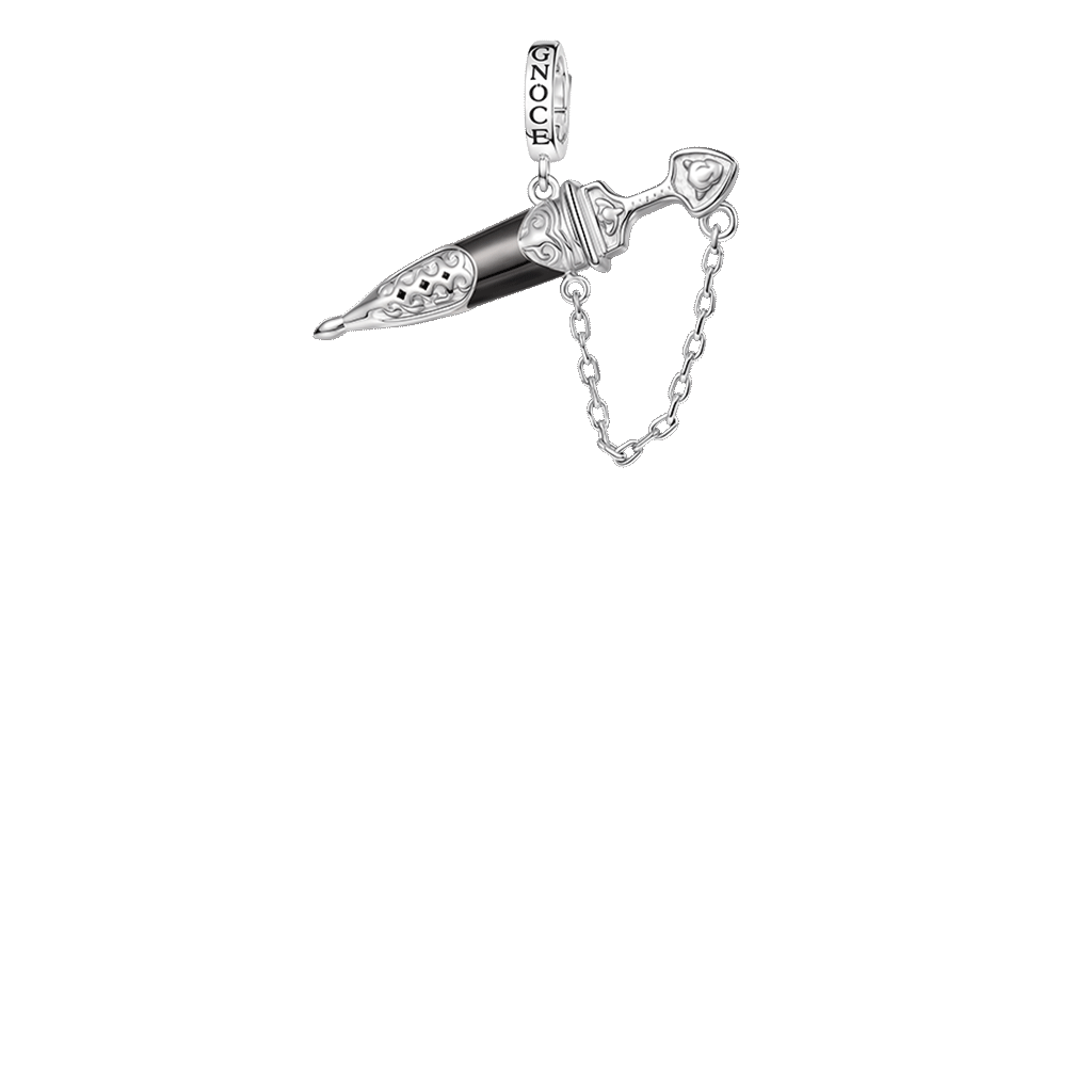 Gnoce Katoptris Dagger Clasp Dangle Charm Platinum-plated Silver Blend_1