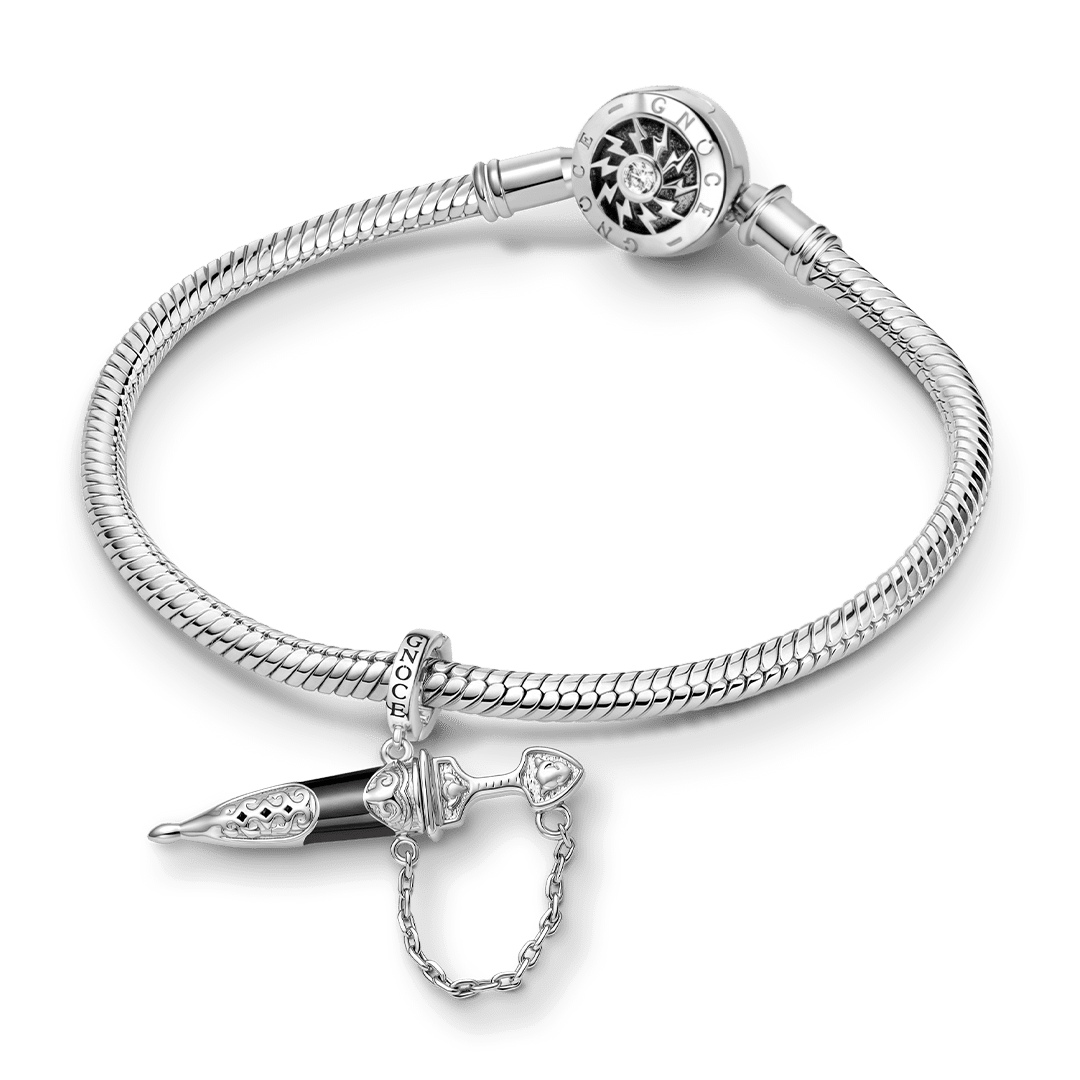 Gnoce Katoptris Dagger Clasp Dangle Charm Platinum-plated Silver Blend_4