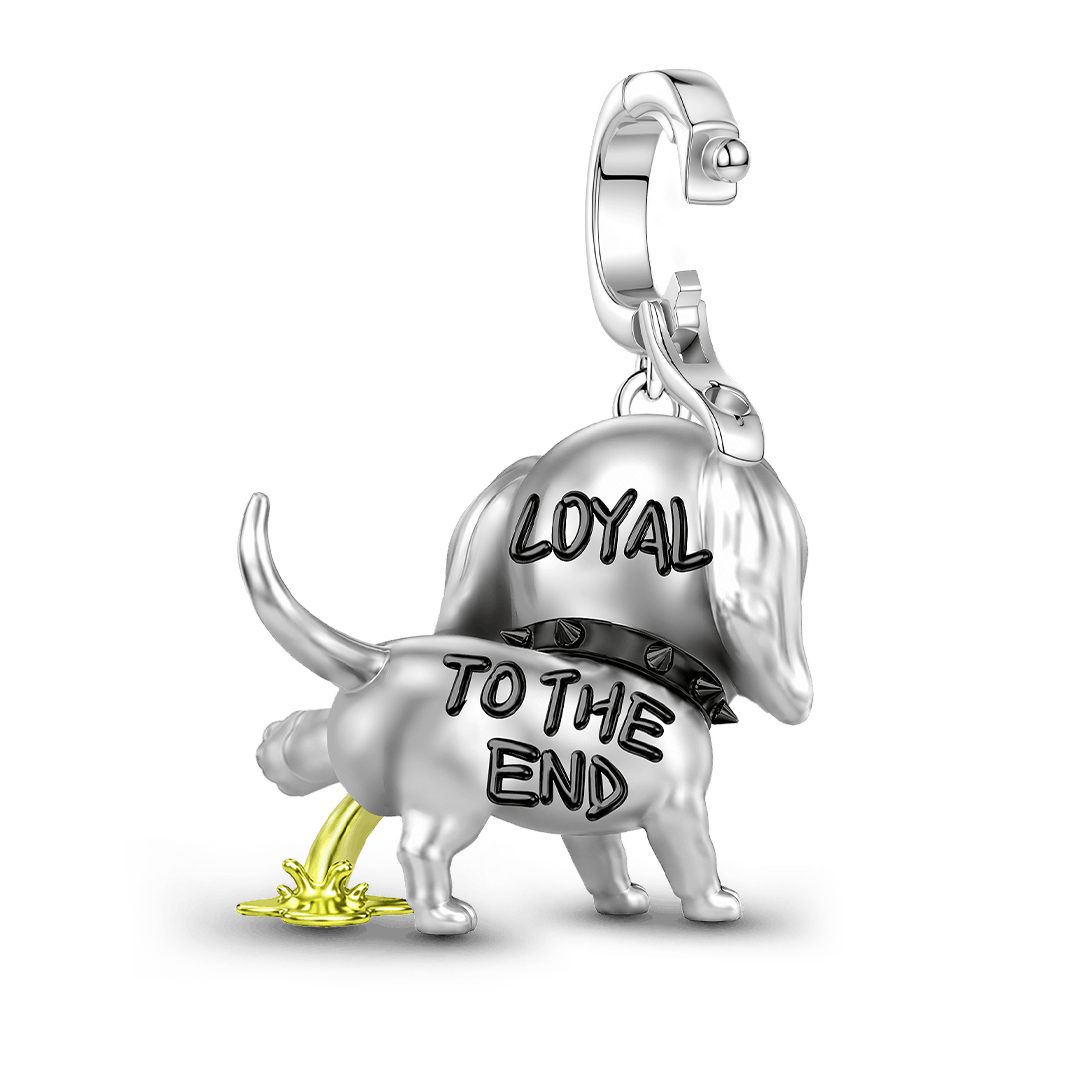 Gnoce Punk Glow‑in‑the‑dark Protective Dog Rebel Clasp Dangle Charm Platinum‑plated Silver Blend_4