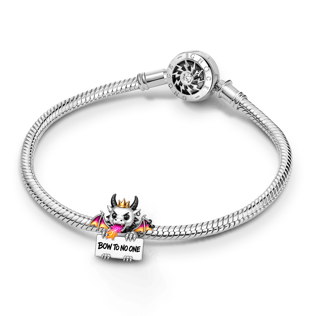 Gnoce Punk Glow‑in‑the‑dark Fearless Dragon Rebel Bead Platinum‑plated Silver Blend_5