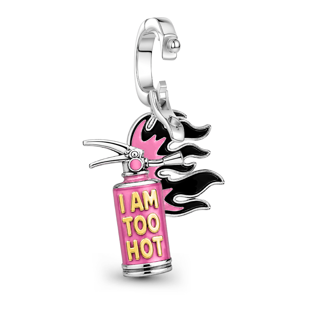 Gnoce Punk Hot Fire Extinguisher Clasp Dangle Charm Platinum-plated Silver Blend_6