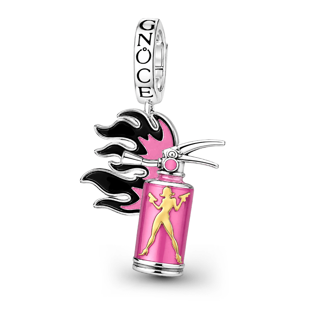 Gnoce Punk Hot Fire Extinguisher Clasp Dangle Charm Platinum-plated Silver Blend_1