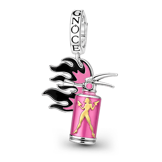 Gnoce Punk Hot Fire Extinguisher Clasp Dangle Charm Platinum-plated Silver Blend_1