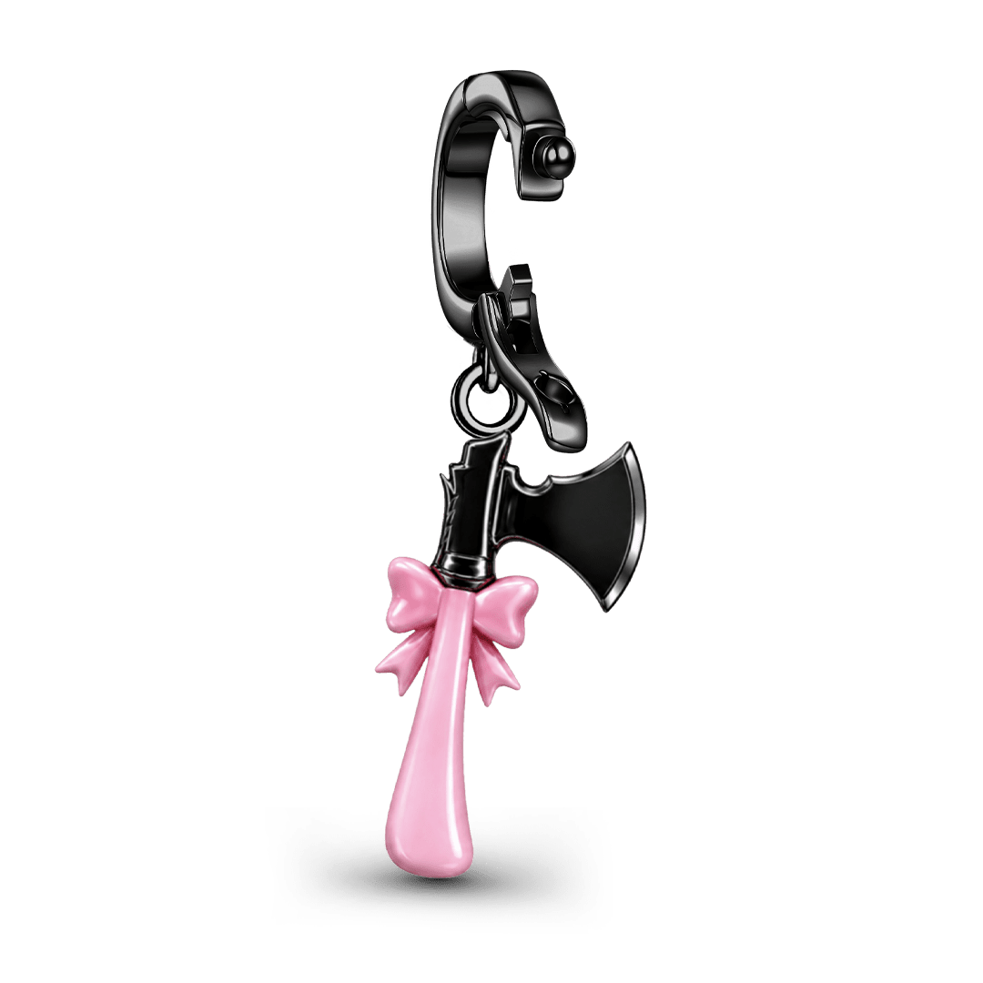 Gnoce Punk Pink Axe Clasp Dangle Charm Platinum-plated Silver Blend_7