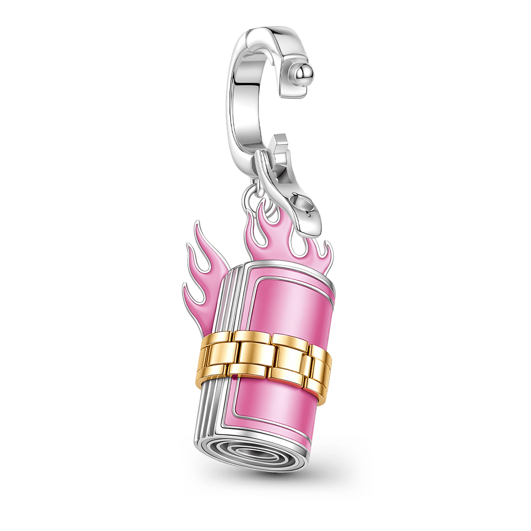 Gnoce Punk Dollar Roll Watch Clasp Dangle Charm Platinum-plated Silver Blend_6