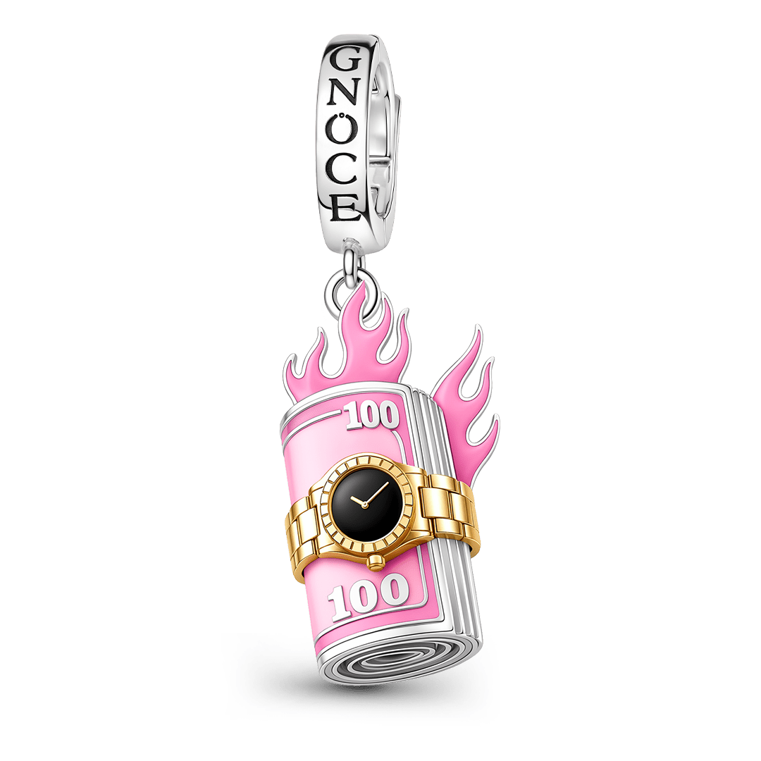 Gnoce Punk Dollar Roll Watch Clasp Dangle Charm Platinum-plated Silver Blend_1