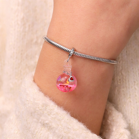Gnoce Letter Love Sequin Luminous Quicksand Bottle Pendant Dangle Charm_3