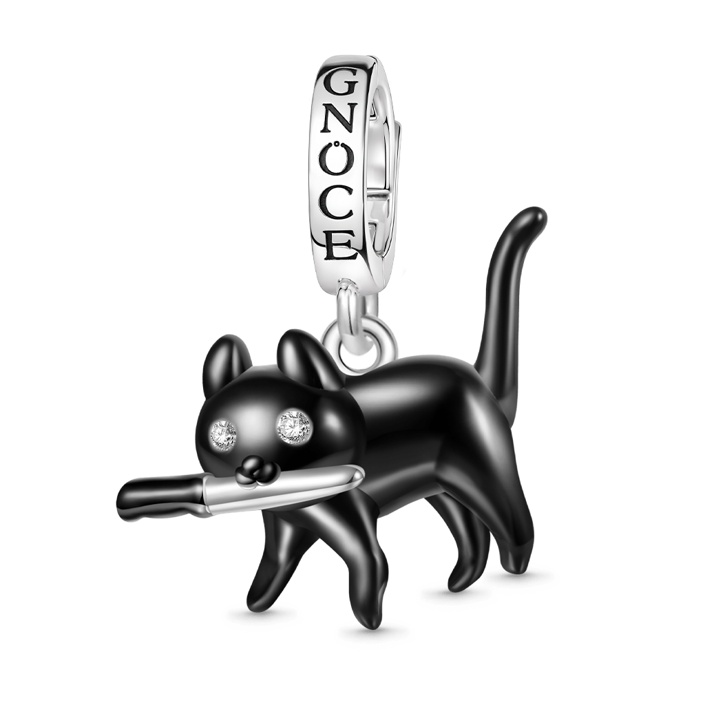 Gnoce Black Cat Pendant Dangle Charm_1