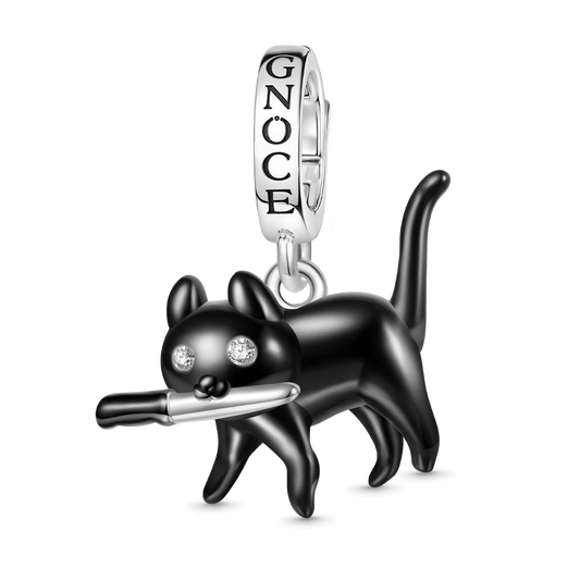 Gnoce Black Cat Pendant Dangle Charm_1