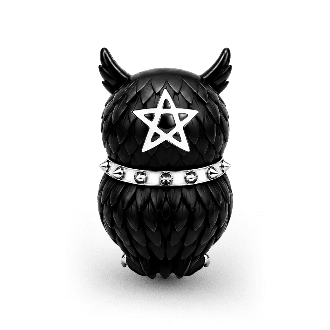 Gnoce Halloween Evil Critter Owl Bead Charm Black Gold-plated Silver Blend_6