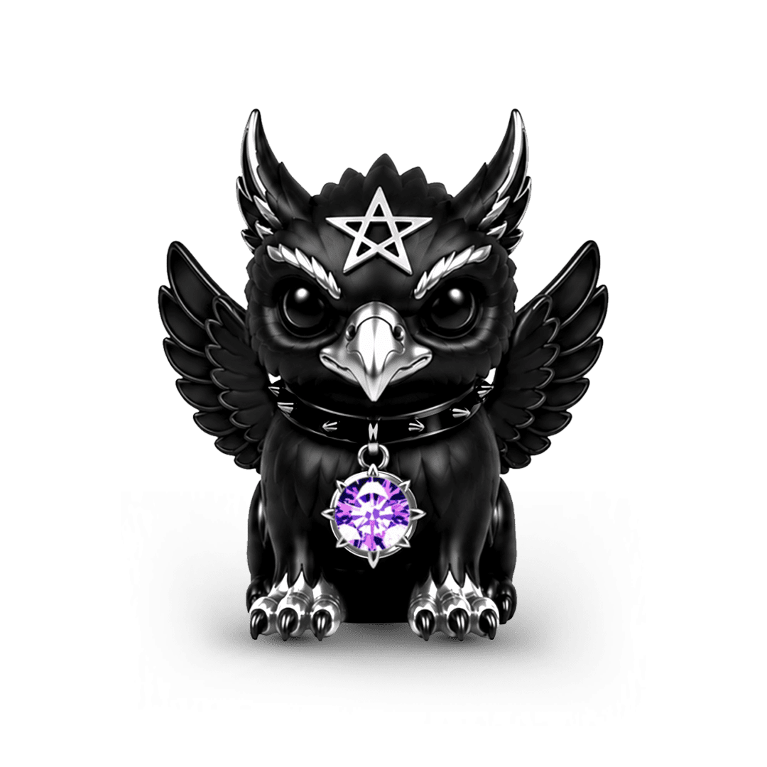 Gnoce Halloween Evil Critter Griffin Bead Charm Black Gold-plated Silver Blend_1