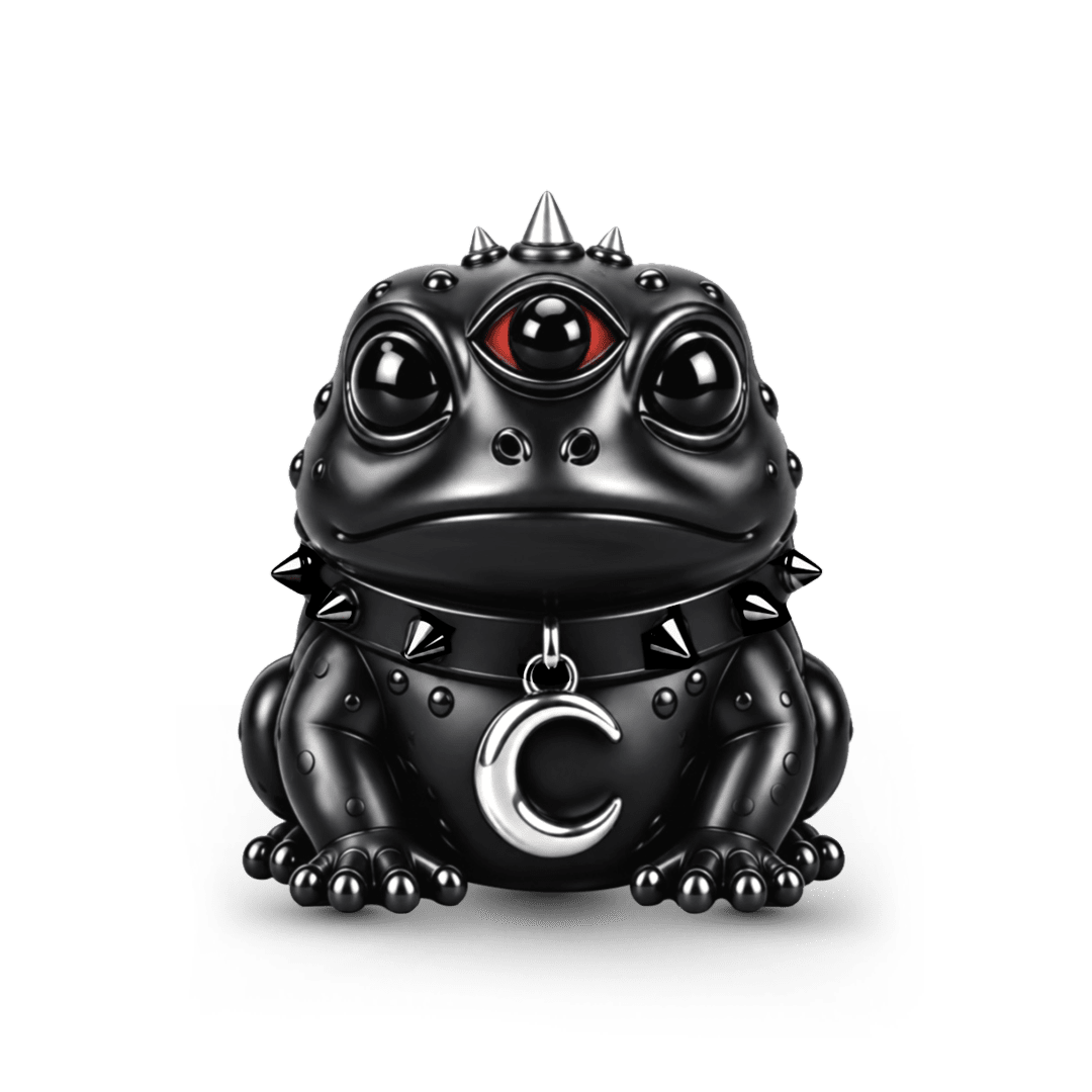Gnoce Halloween Evil Critter Toad Bead Charm Black Gold-plated Silver Blend_1