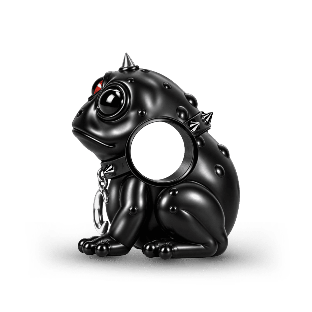 Gnoce Halloween Evil Critter Toad Bead Charm Black Gold-plated Silver Blend_5
