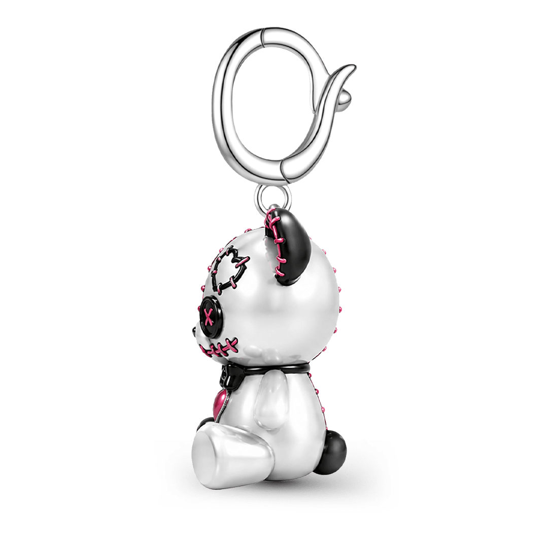 Gnoce Halloween Voodoo Teddy Bear Clasp Dangle Charm Black Gold-plated Silver Blend_5
