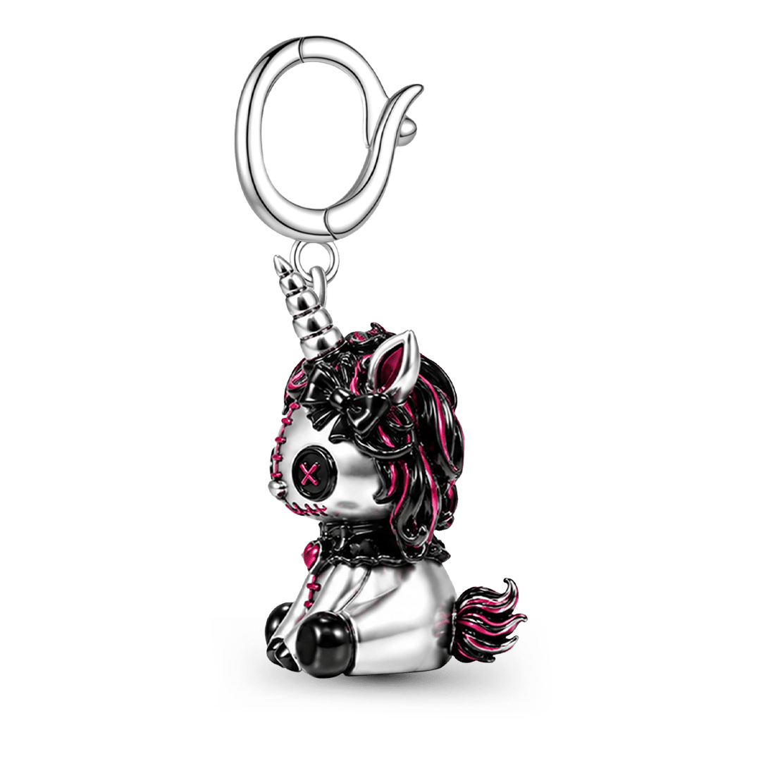 Gnoce Halloween Voodoo Unicorn Clasp Dangle Charm Black Gold-plated Silver Blend_5